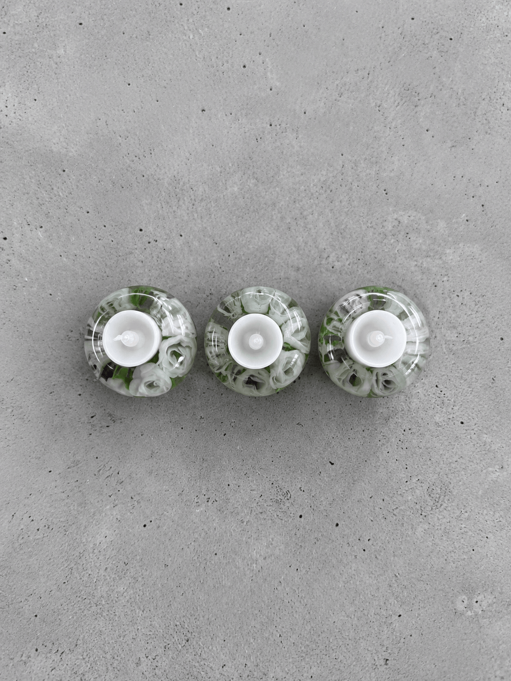 White Rose Tea Light Holders