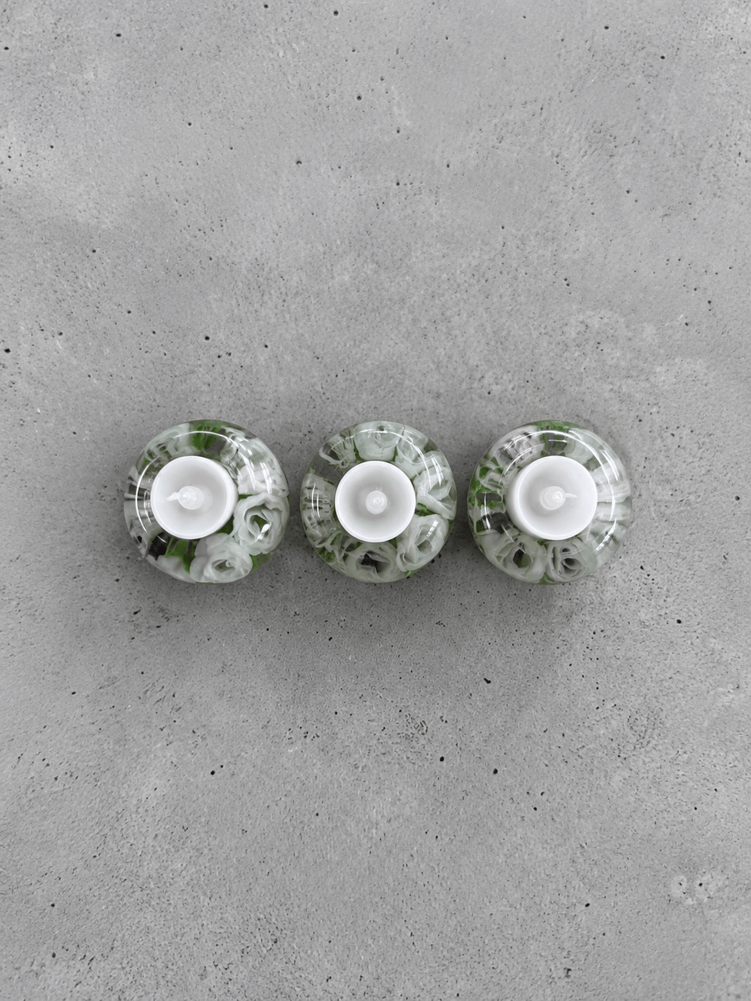 White Rose Tea Light Holders