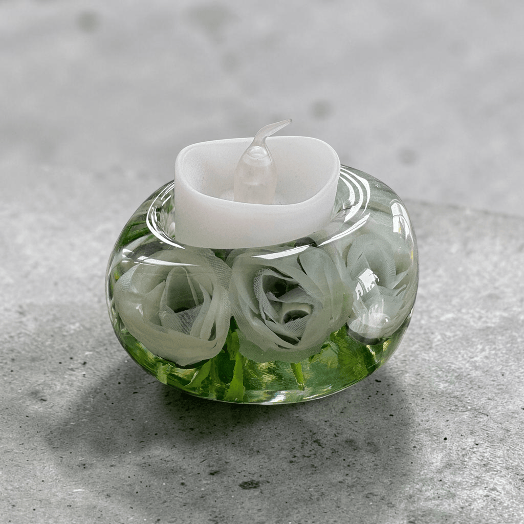 White Rose Tea Light Holders